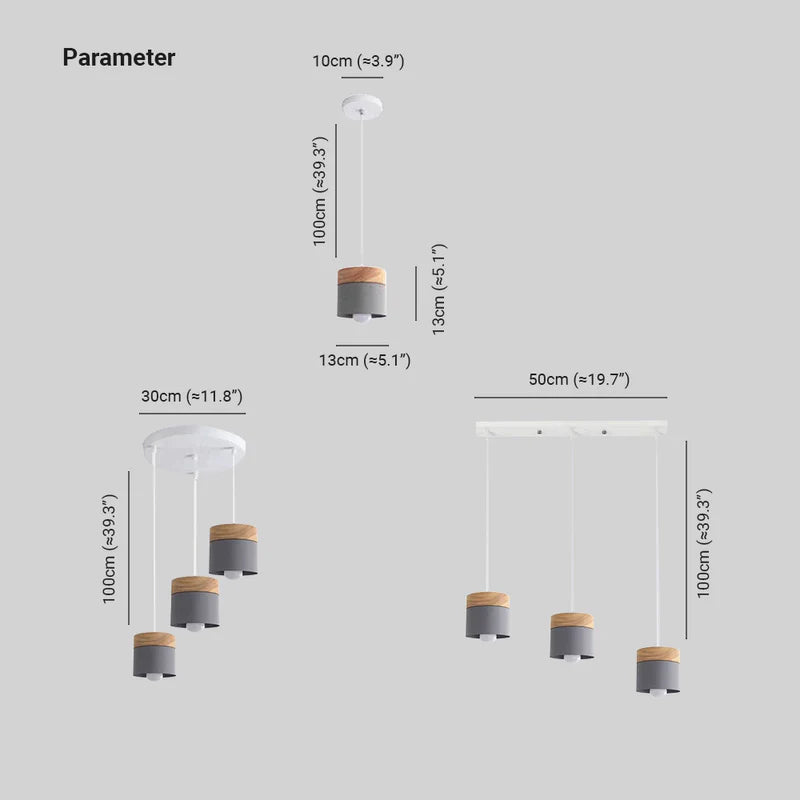 Valentina Modern Can Shape Metal/Wood Pendant Light - Neutralighting