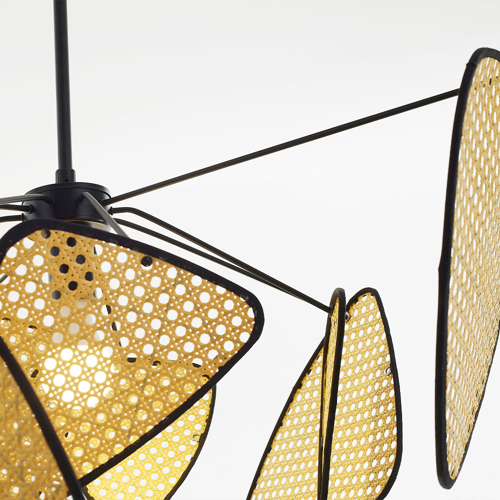Ritta Pendant Light Leaf Grid, Rattan/Metal, Bedroom - Neutralighting