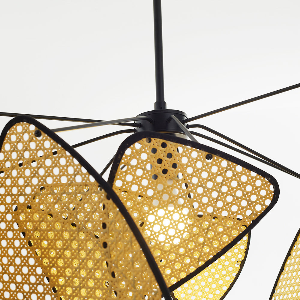Ritta Pendant Light Leaf Grid, Rattan/Metal, Bedroom - Neutralighting