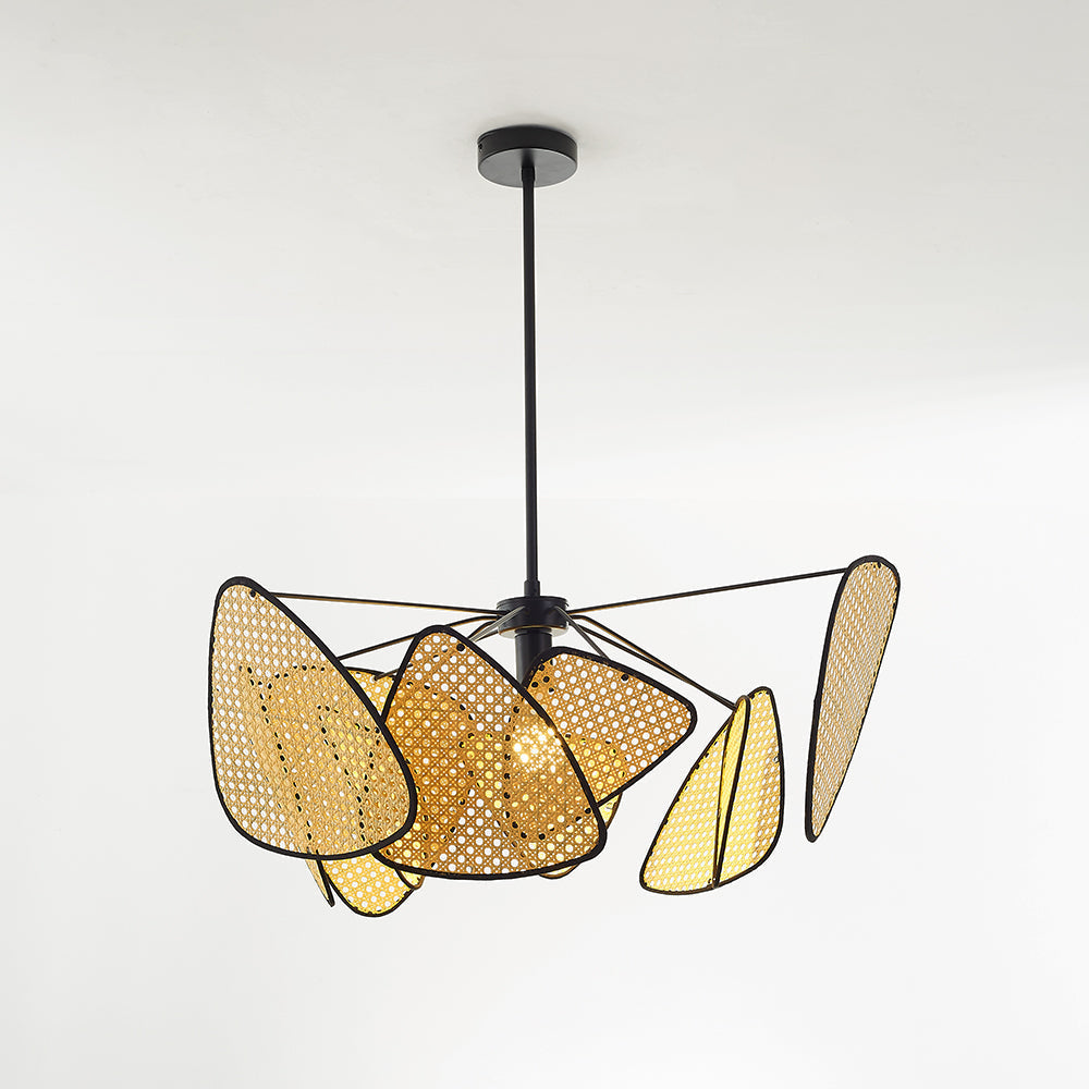 Ritta Pendant Light Leaf Grid, Rattan/Metal, Bedroom - Neutralighting