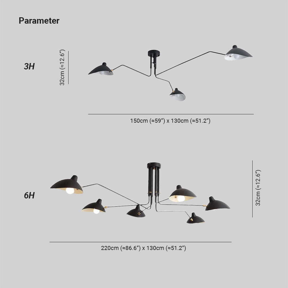 Jaler Industry Three Arm Ceiling Light