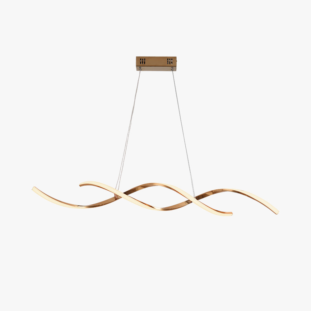 Arisha Modern Wavy Metal/Acrylic Pendant Light, Chrome/Gold - Neutralighting