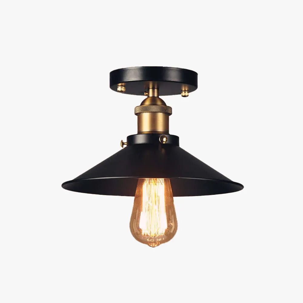 Austin Industrial Cone Metal Ceiling Light, Black - Neutralighting