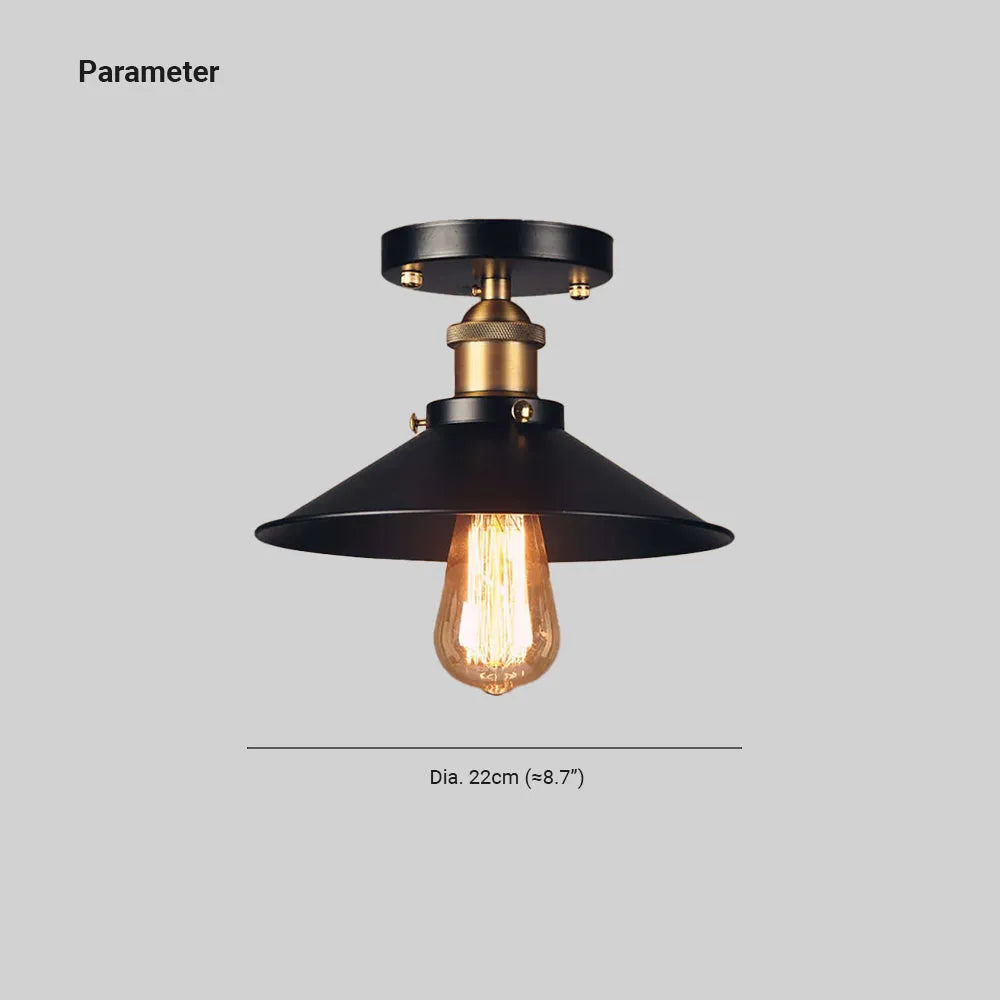 Austin Industrial Cone Metal Ceiling Light, Black - Neutralighting