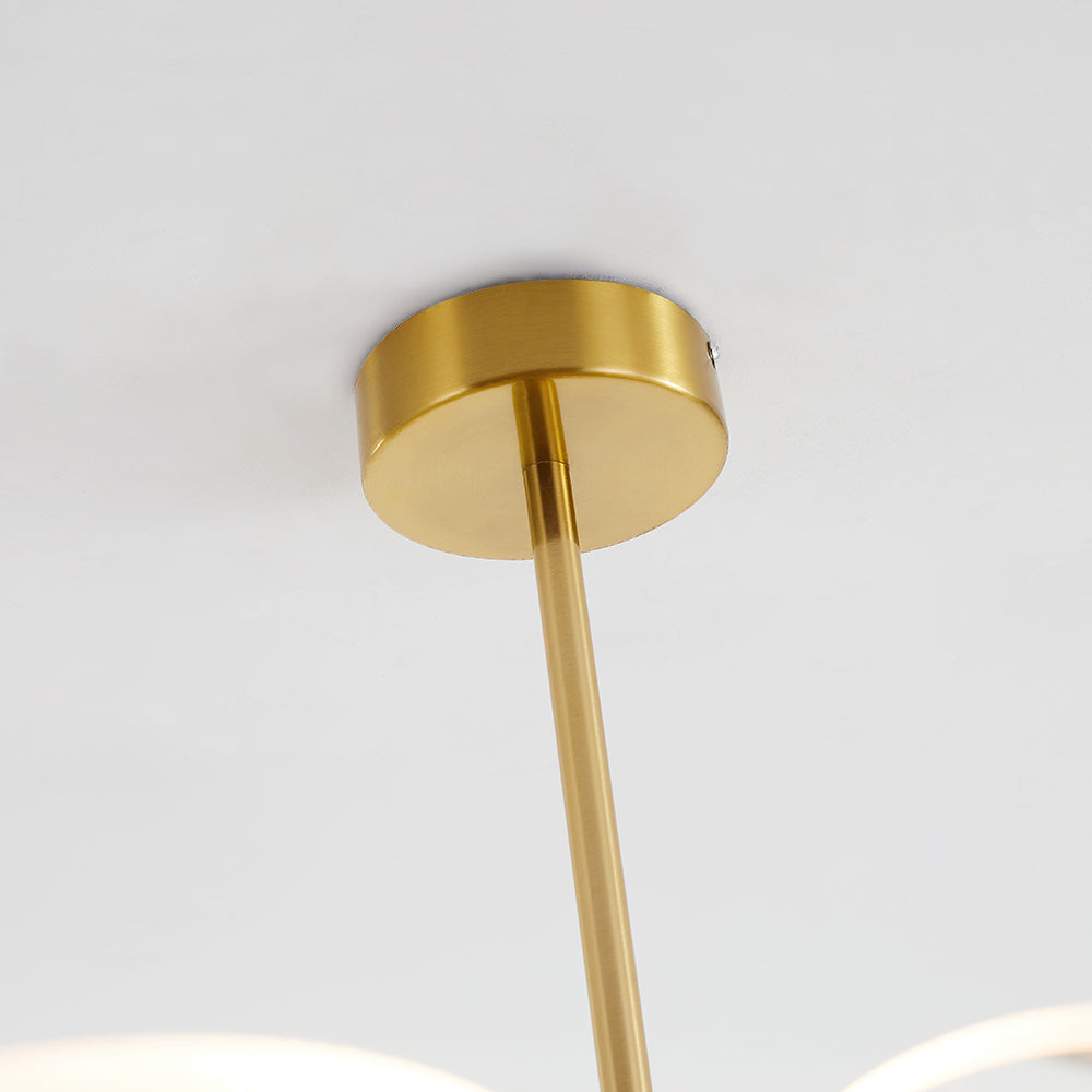 Arisha Art Deco Leaf Metal/Acrylic Chandelier, Gold - Neutralighting