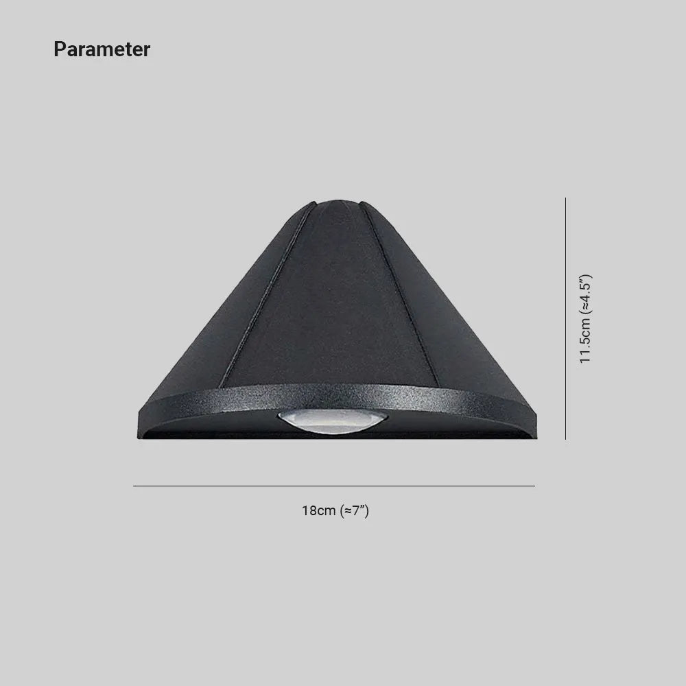 Ray Modern Cone Metal Outdoor Wall Lamp, Black - Neutralighting