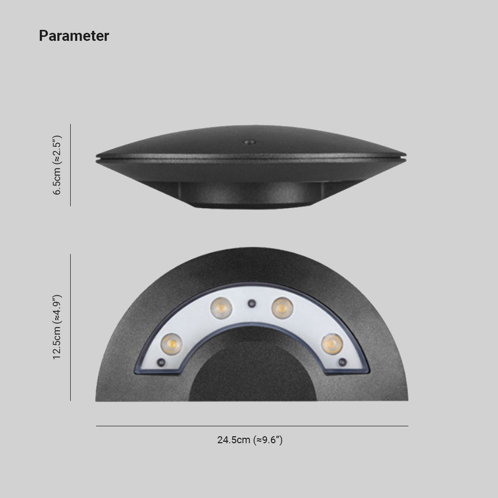 Ray Wall Lamp Flying Saucer, Metal LED, Black, Outdoor - Neutralighting