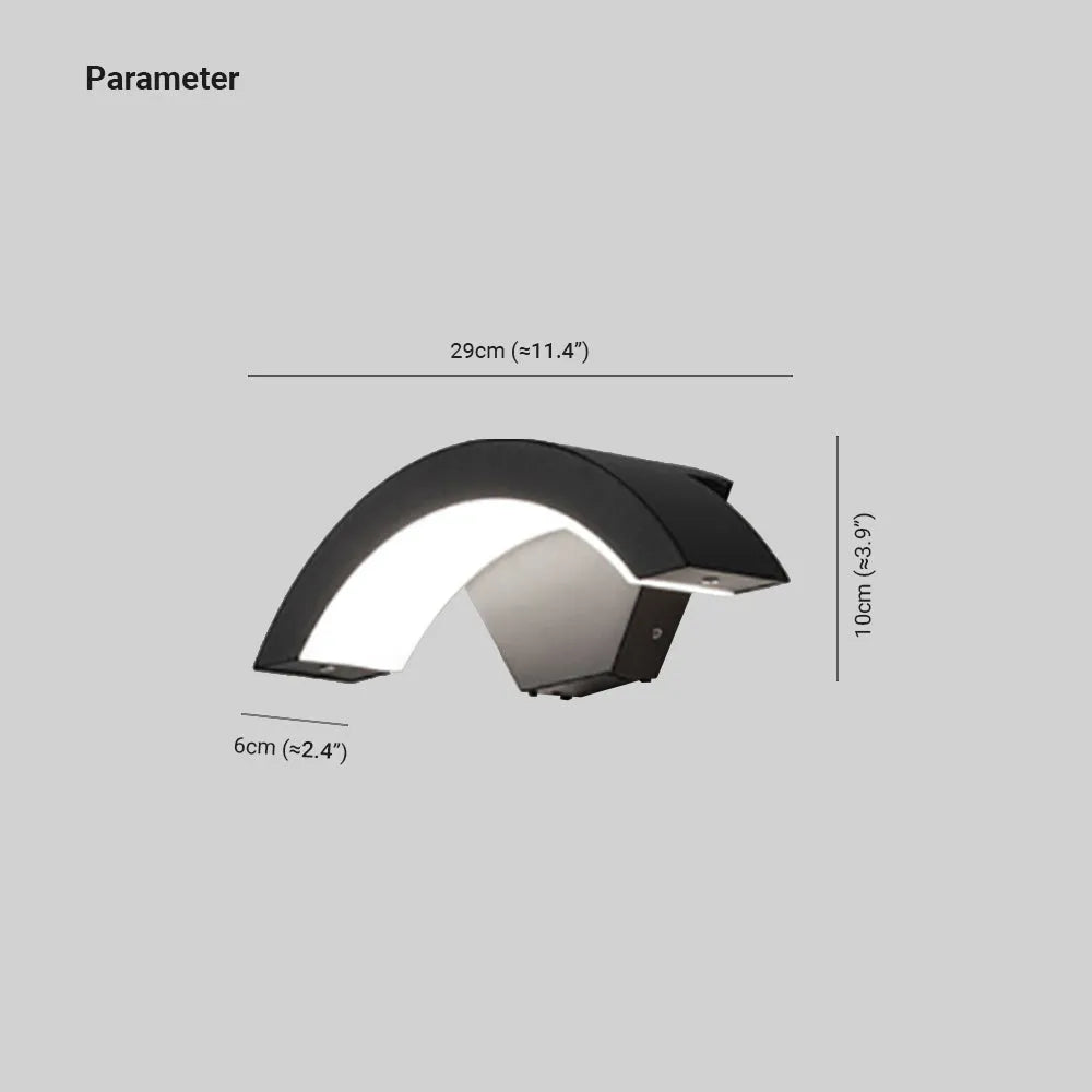 Elvon Nordic Arc Waterproof LED Outdoor Wall Lamp, Black - Neutralighting