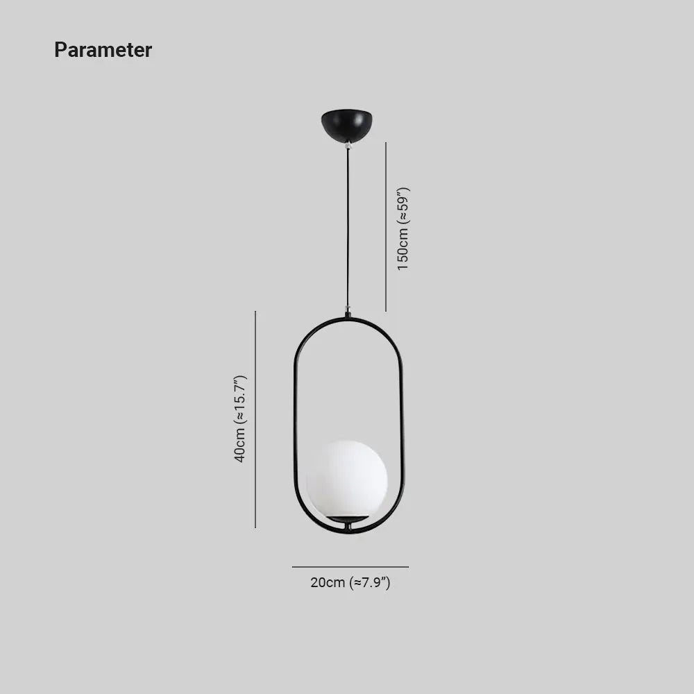 Valentina Minimalist Oval Golden & Black Frame Globe Pendant Light - Neutralighting