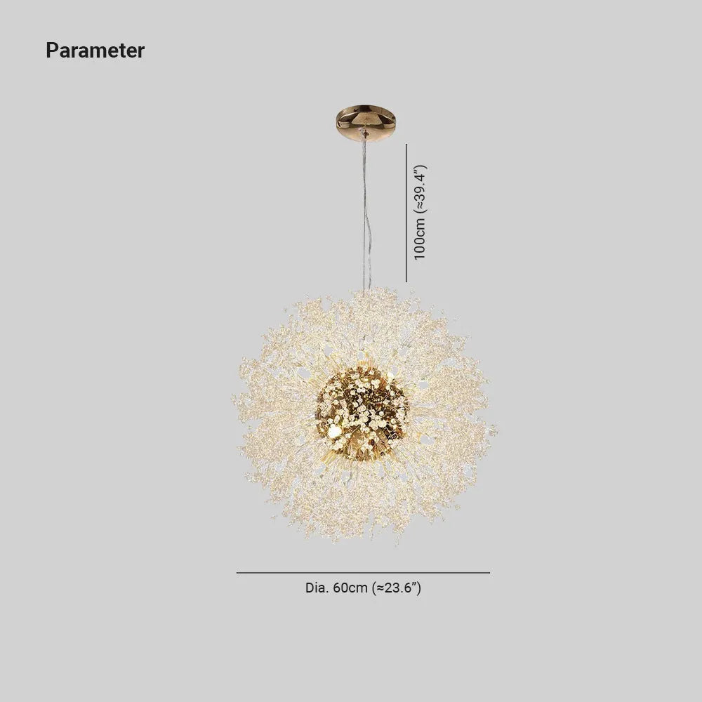 Arisha Elegant Dandelion Minimalist Luxury Pendant Light, Gold/Chorme - Neutralighting