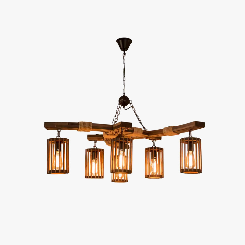 Epoch Retro LED Chandelier Wood Restaurant/Living Room/Bar - Neutralighting