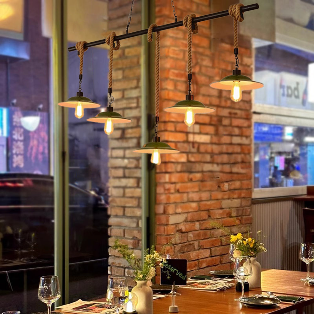 Epoch Vintage LED Pendant Light Green Metal Kitchen Living Room - Neutralighting