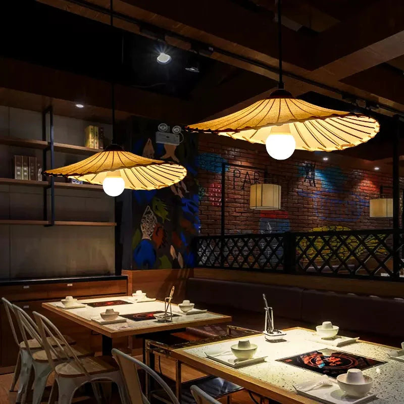 Avi Wabi-Sabi Retro LED Pendant Light Fabric/Metal Dining/Living Room - Neutralighting