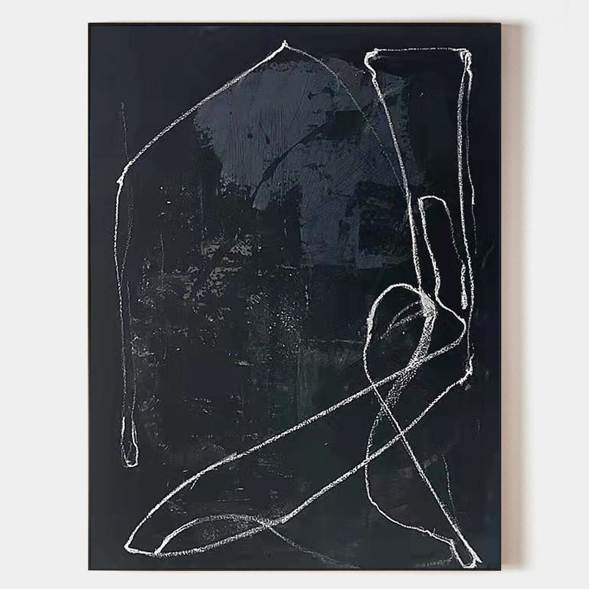 Bold Black Linear Abstract Contemporary Wall Art