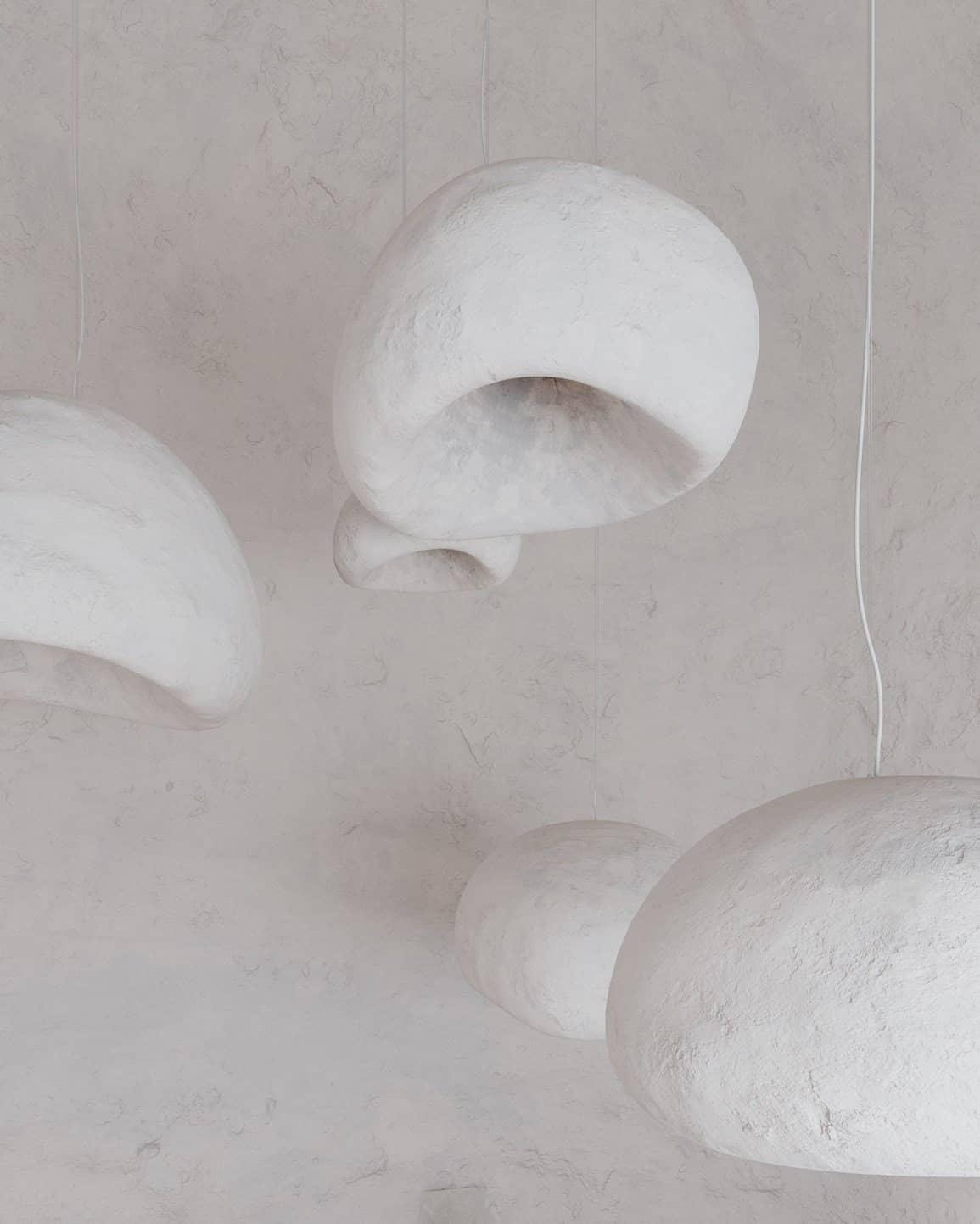 Chandelier Wabi-Sabi Pebble Cluster Organic Form Minimalist Artistic - Neutralighting
