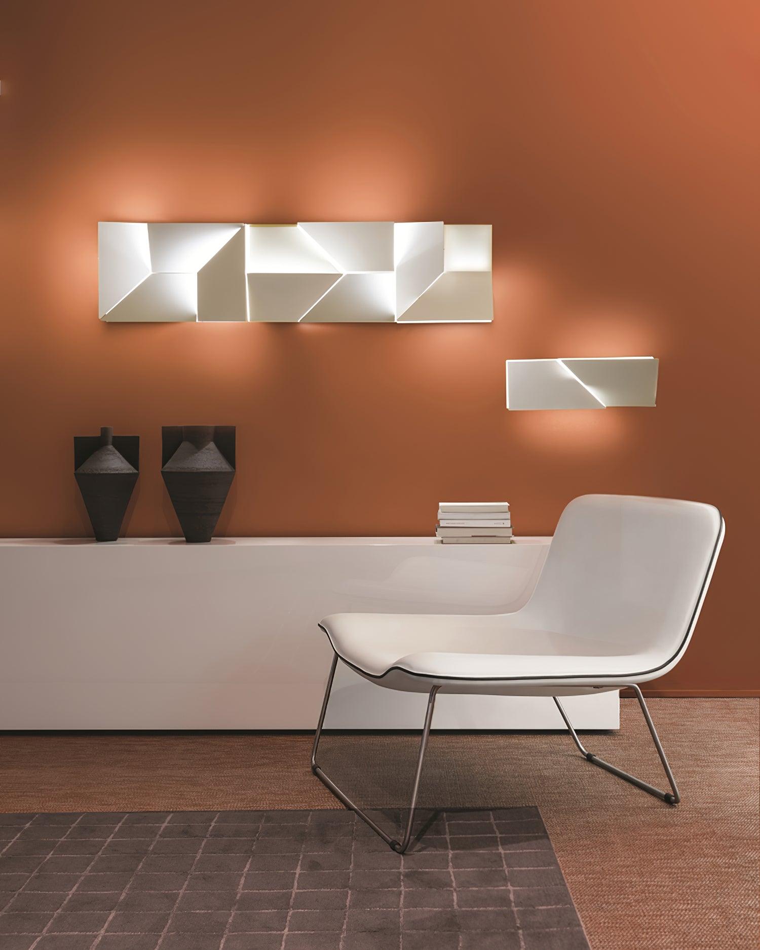 Wall Lamp 3D Geometric Panels Layered Light Art Remote Dimming Modern - Neutralighting