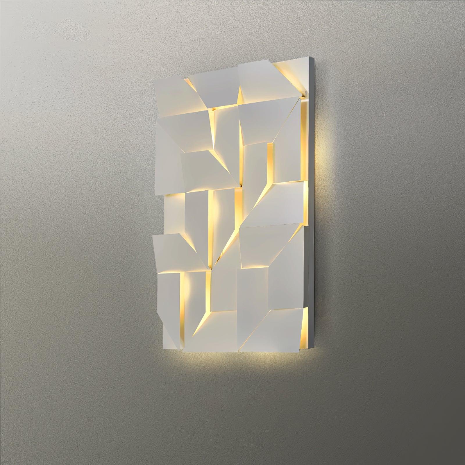 Wall Lamp 3D Geometric Panels Layered Light Art Remote Dimming Modern - Neutralighting
