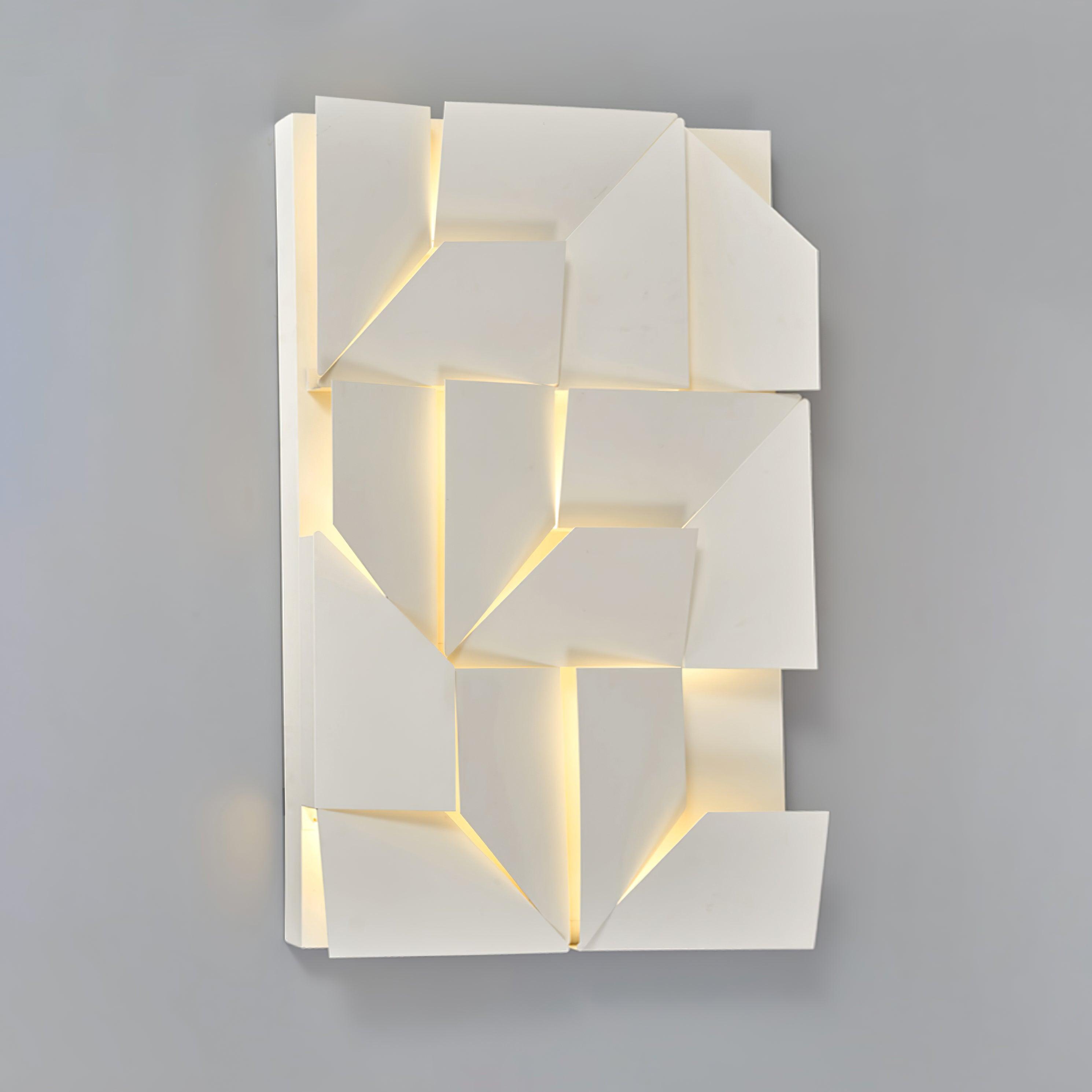 Wall Lamp 3D Geometric Panels Layered Light Art Remote Dimming Modern - Neutralighting