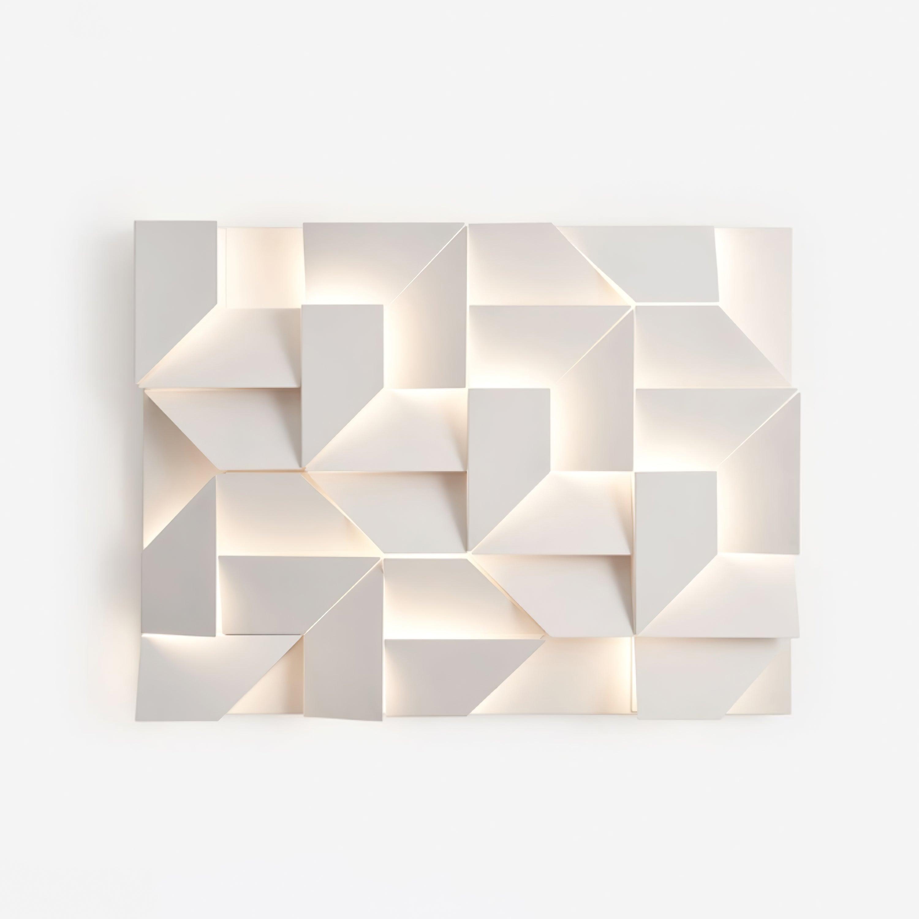 Wall Lamp 3D Geometric Panels Layered Light Art Remote Dimming Modern - Neutralighting