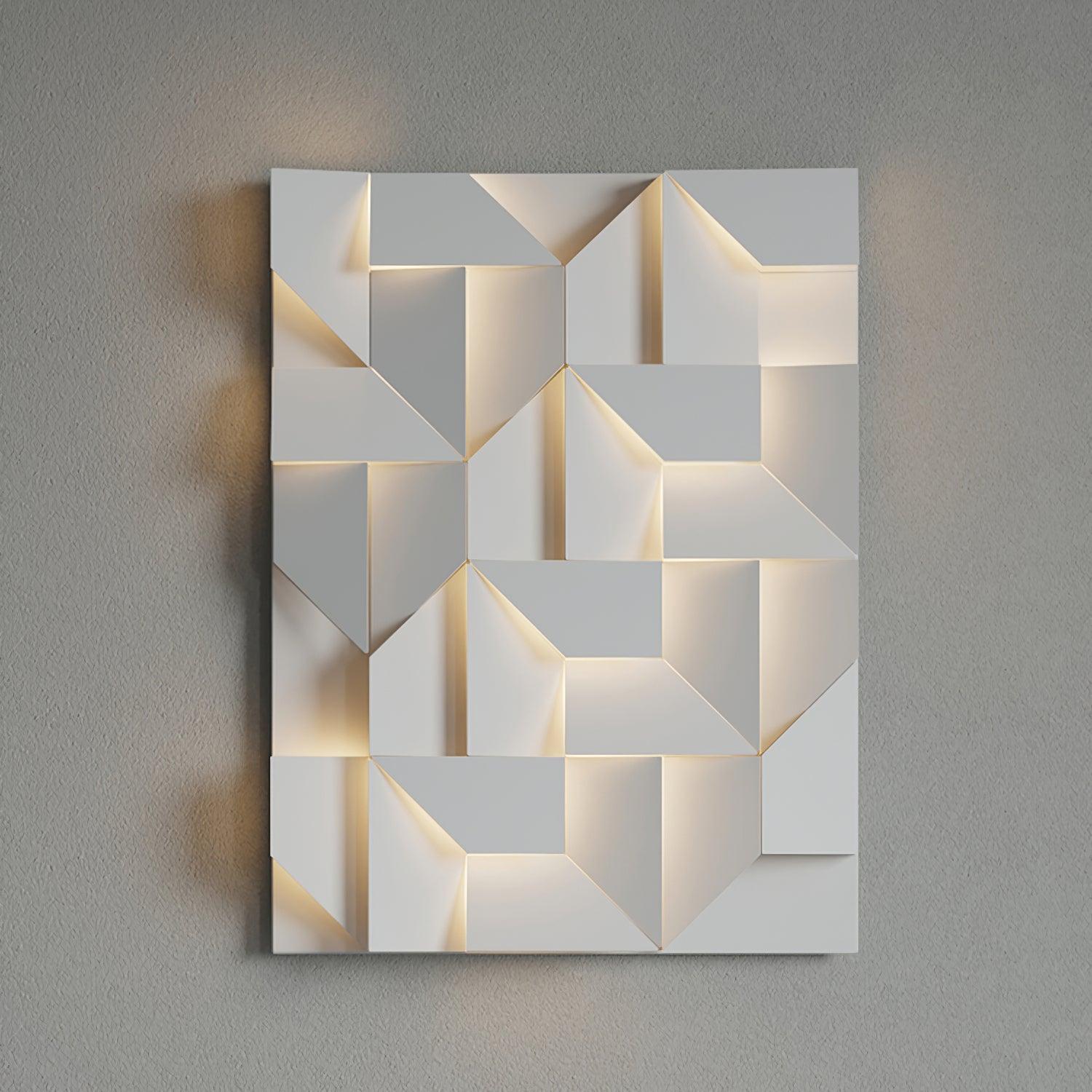 Wall Lamp 3D Geometric Panels Layered Light Art Remote Dimming Modern - Neutralighting