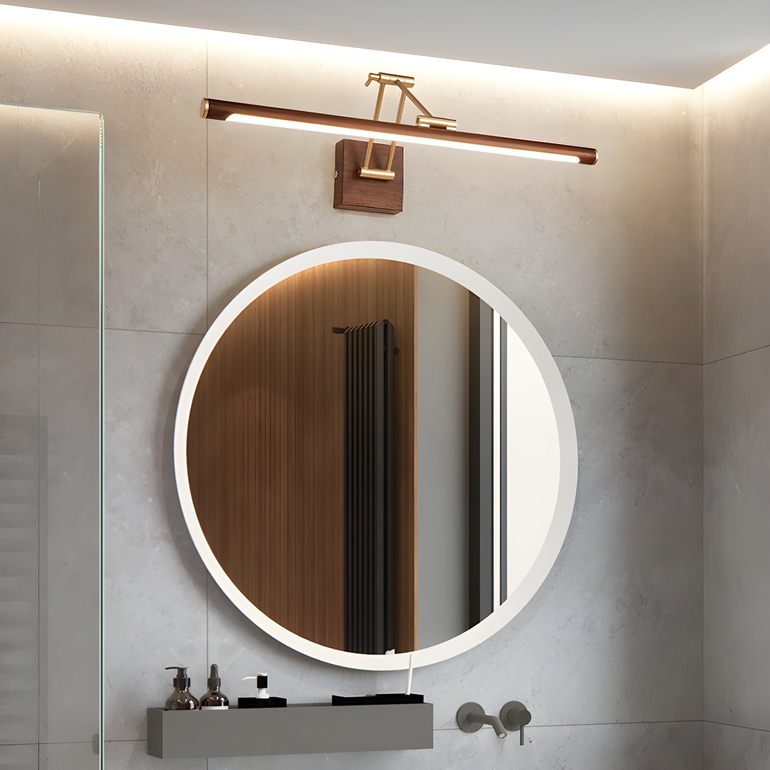 Walnut Color Linear Adjustable Wall Light - Blowlighting