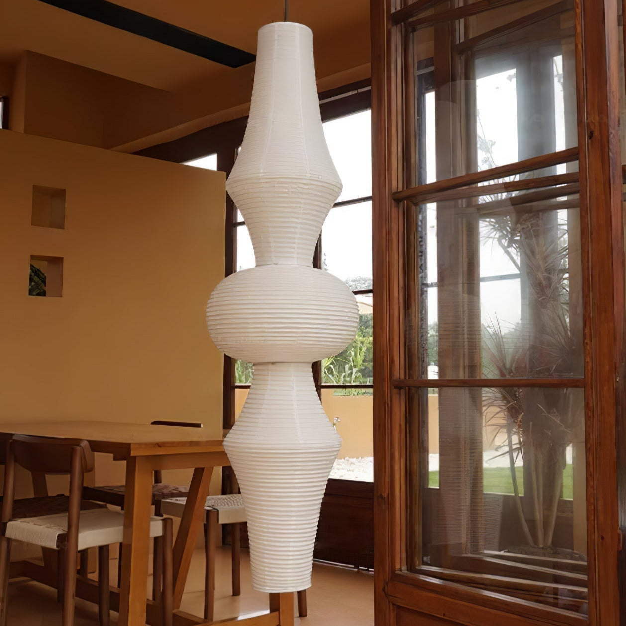 Faye Sculptural Paper Vertical Pendant Light - Neutralighting