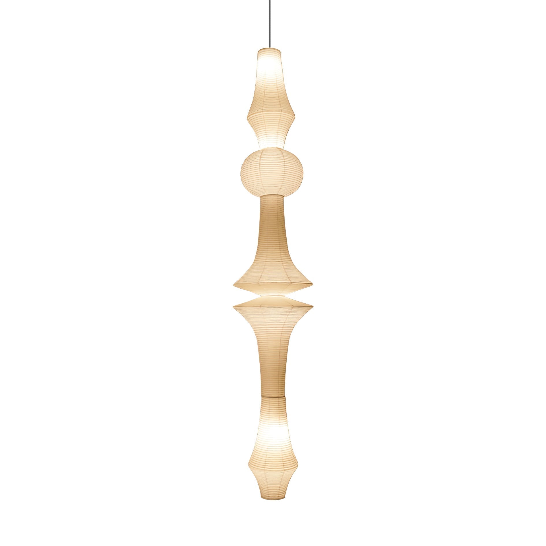 Faye Sculptural Paper Vertical Pendant Light - Neutralighting