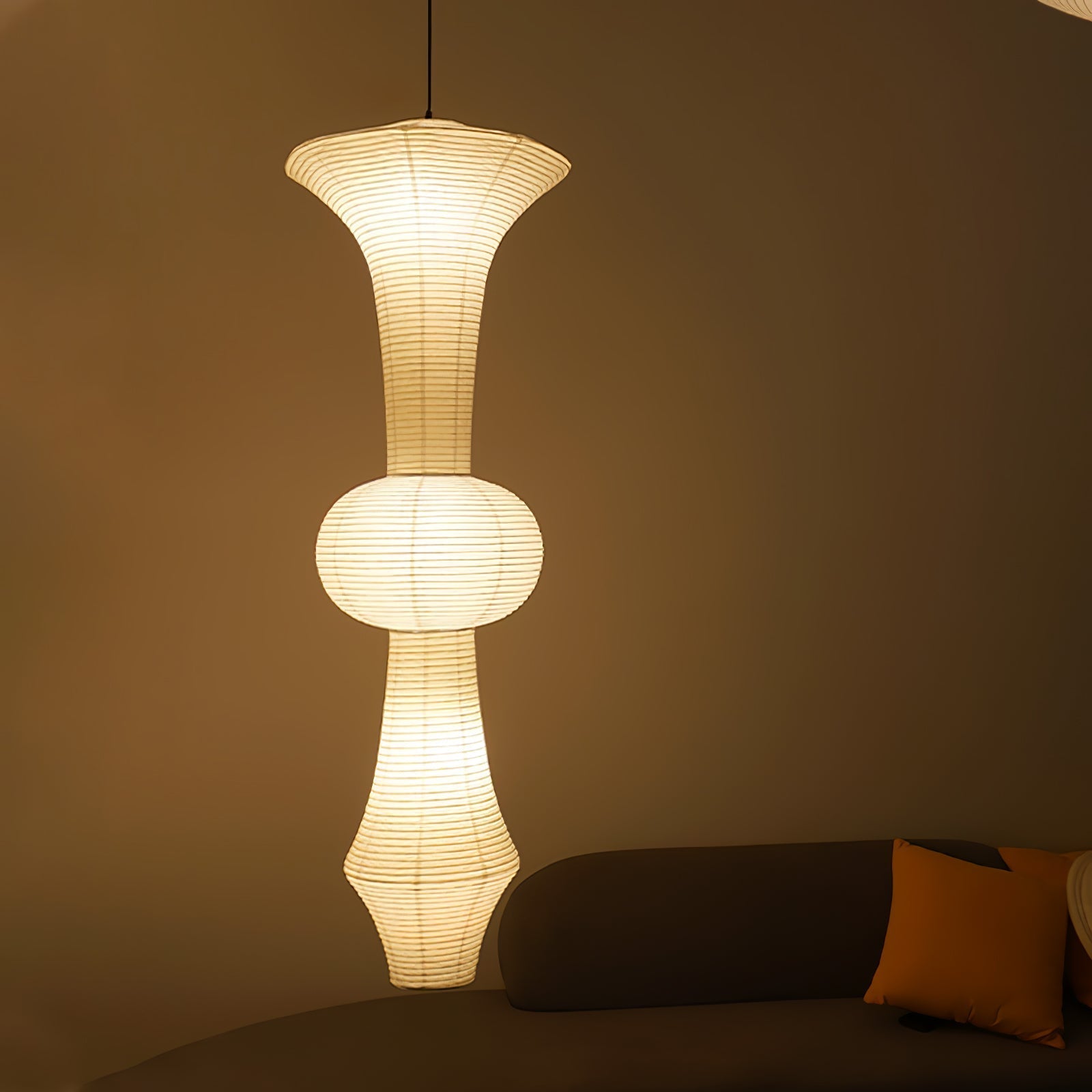 Faye Sculptural Paper Vertical Pendant Light - Neutralighting