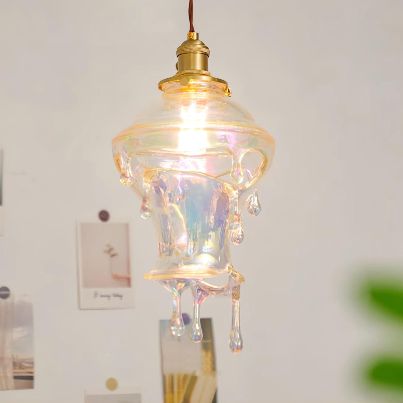 Pendant Lamp Iridescent Water Drop Shade Artistic Glow Contemporary - Neutralighting