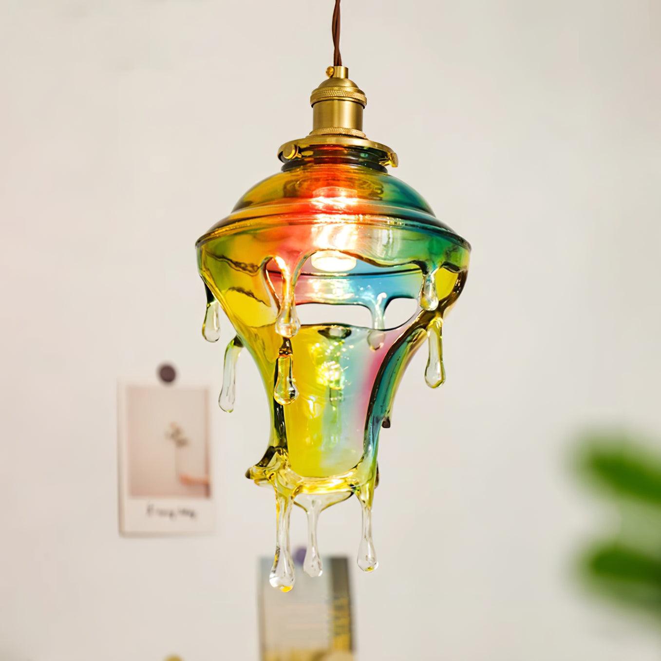 Pendant Lamp Iridescent Water Drop Shade Artistic Glow Contemporary - Neutralighting