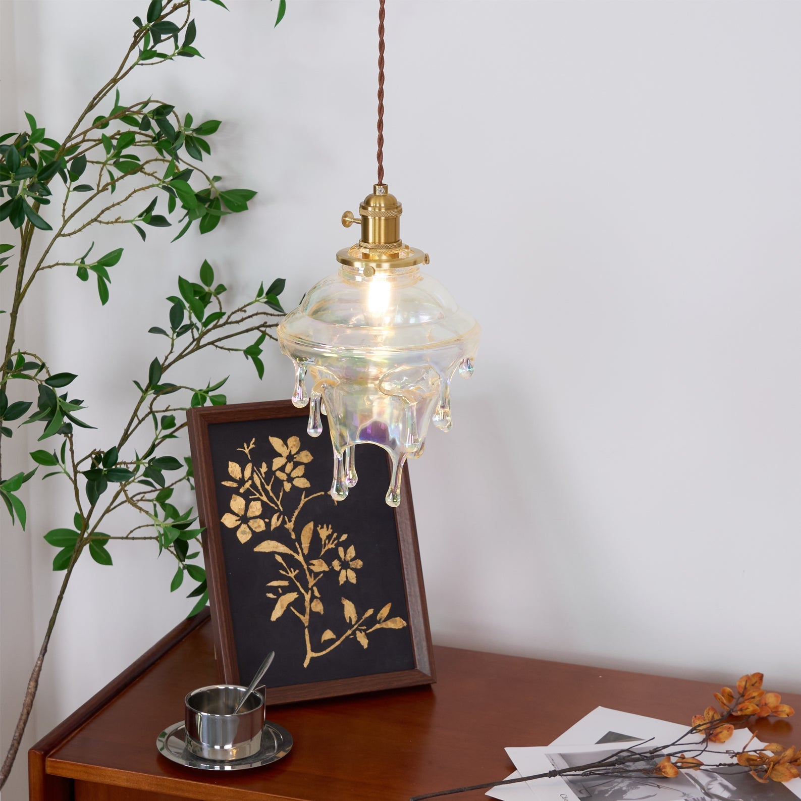 Pendant Lamp Iridescent Water Drop Shade Artistic Glow Contemporary - Neutralighting