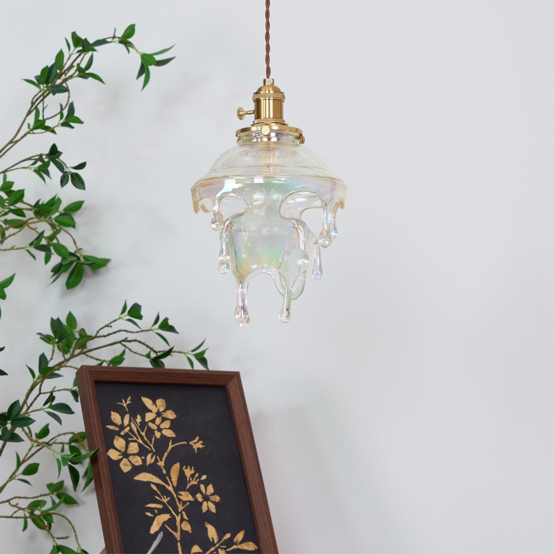 Pendant Lamp Iridescent Water Drop Shade Artistic Glow Contemporary - Neutralighting
