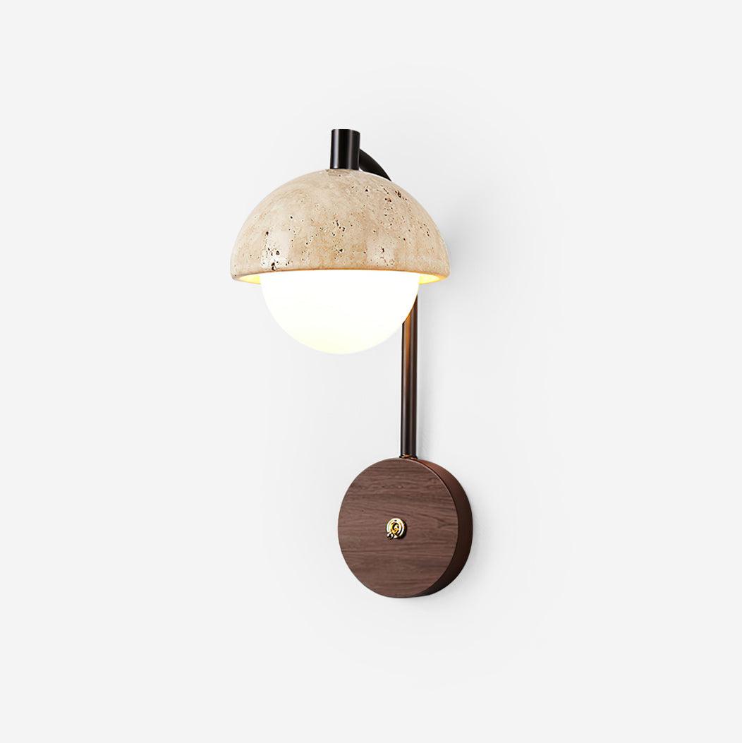 Ritta Wall Lamp Travertine Wood Dome - Neutralighting