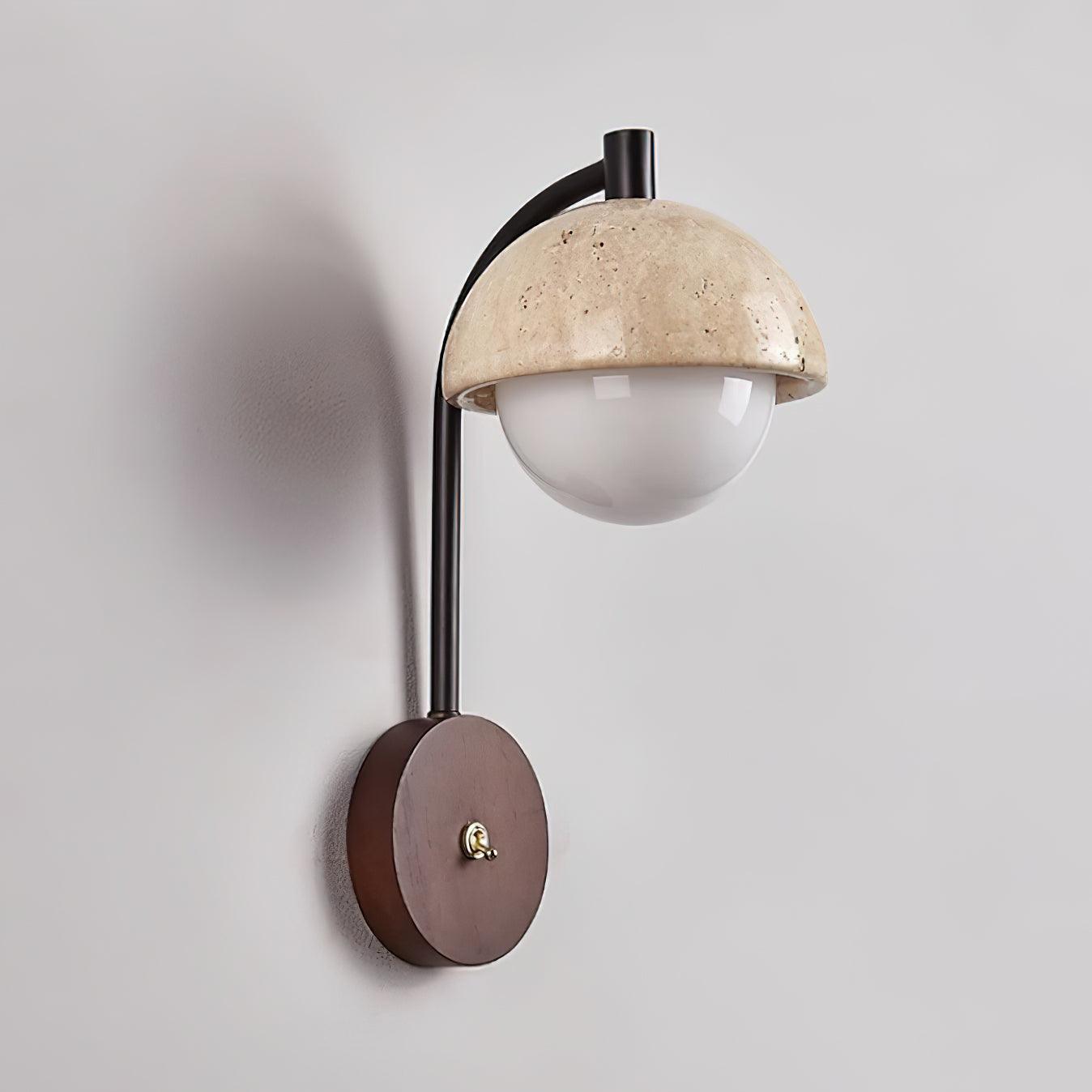 Ritta Wall Lamp Travertine Wood Dome - Neutralighting
