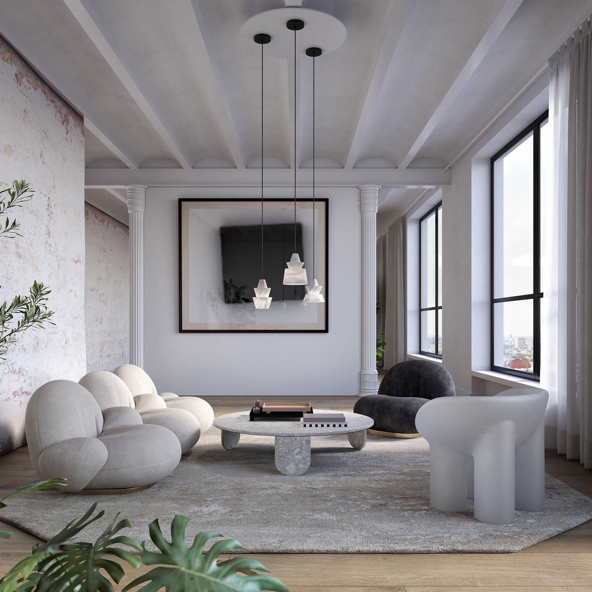 Curineth Minimalist Alabaster Pendant Light - Neutralighting