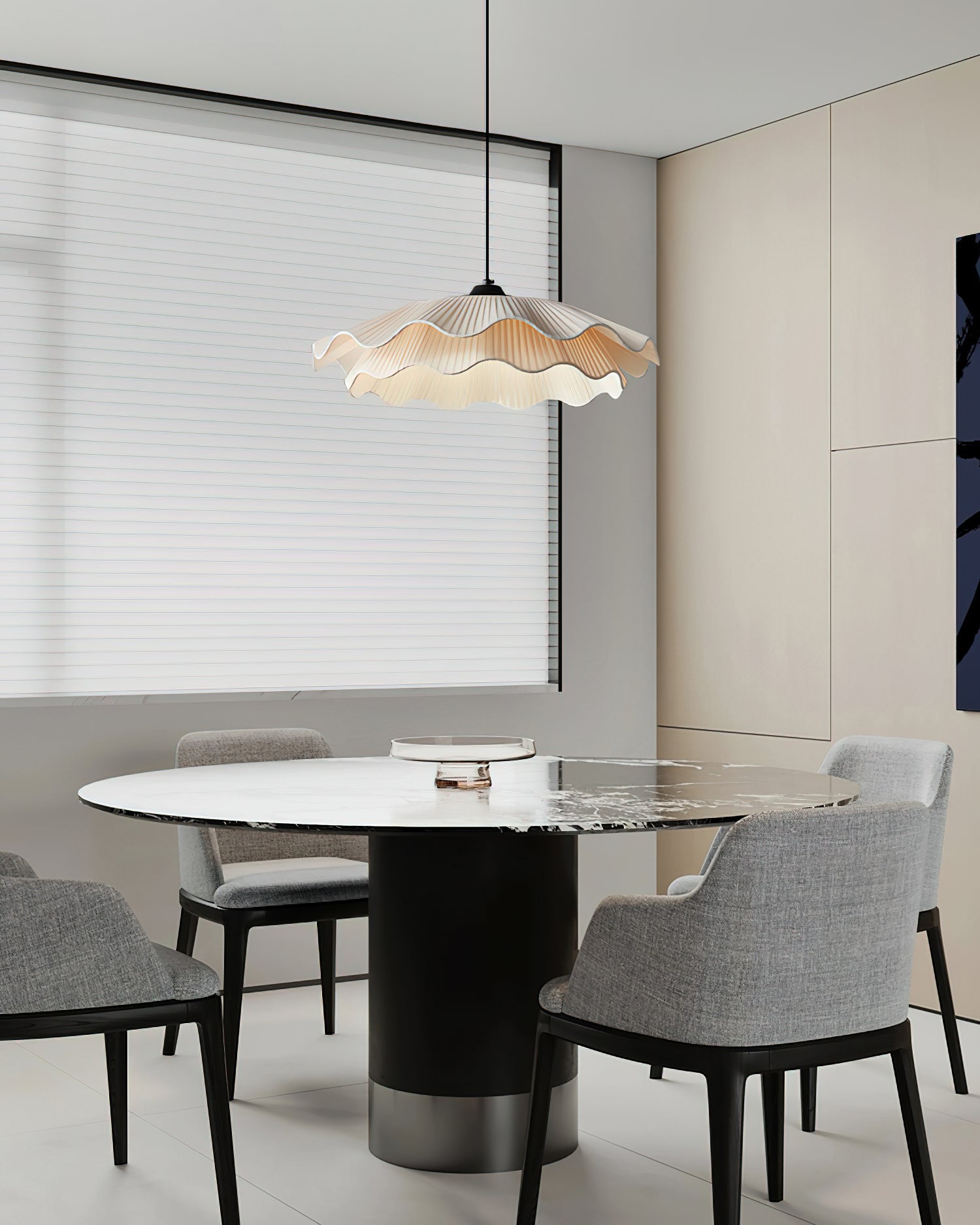 Calavie Wavy Pleated Pendant Light in Soft White - Neutralighting