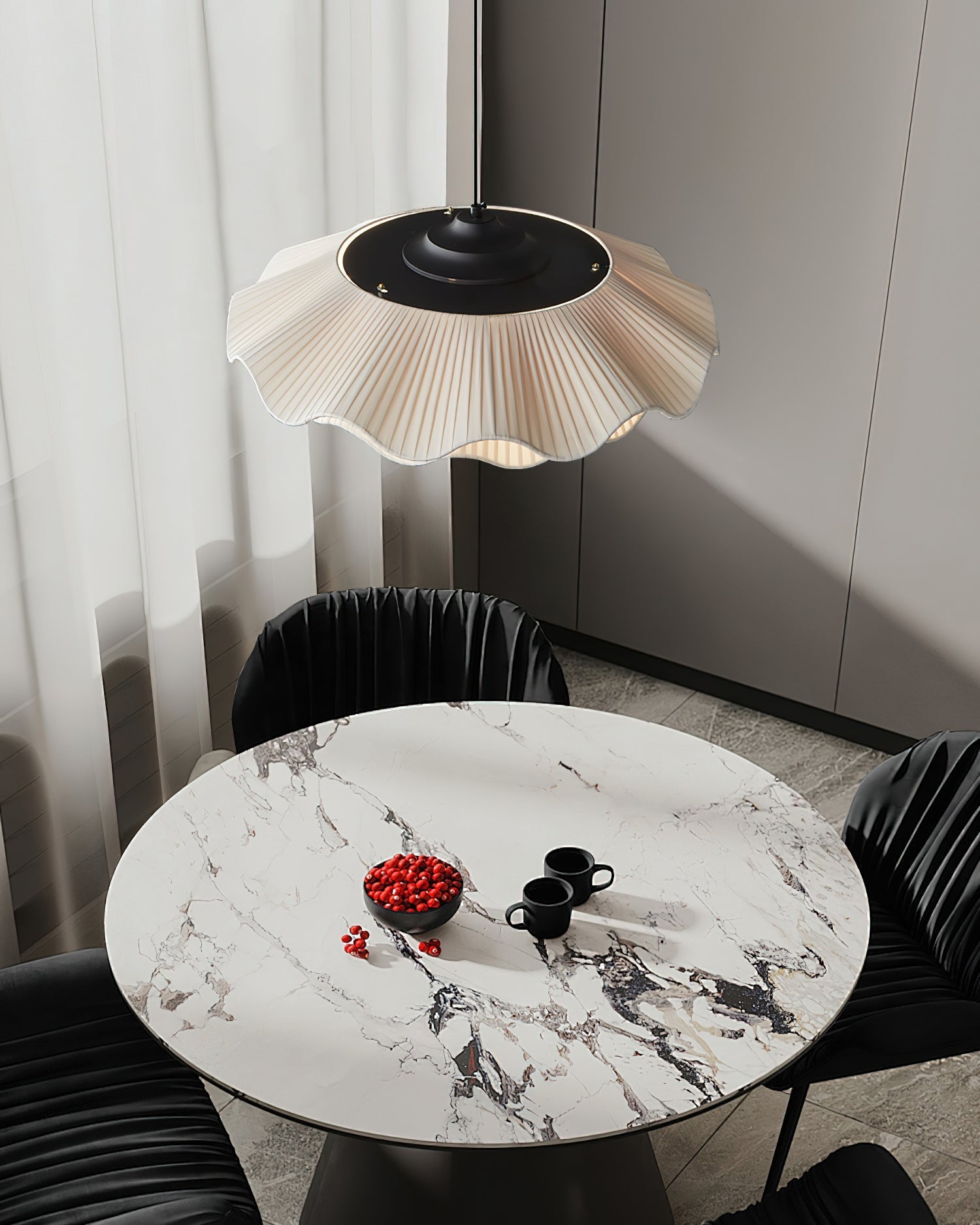 Calavie Wavy Pleated Pendant Light in Soft White - Neutralighting