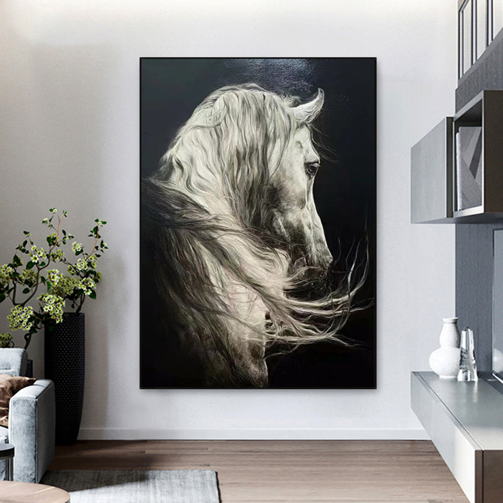 Wild Spirit Monochrome Horse Portrait Wall Art