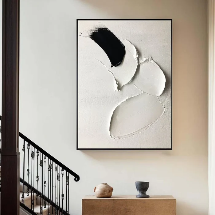 Black White Minimalist Painting