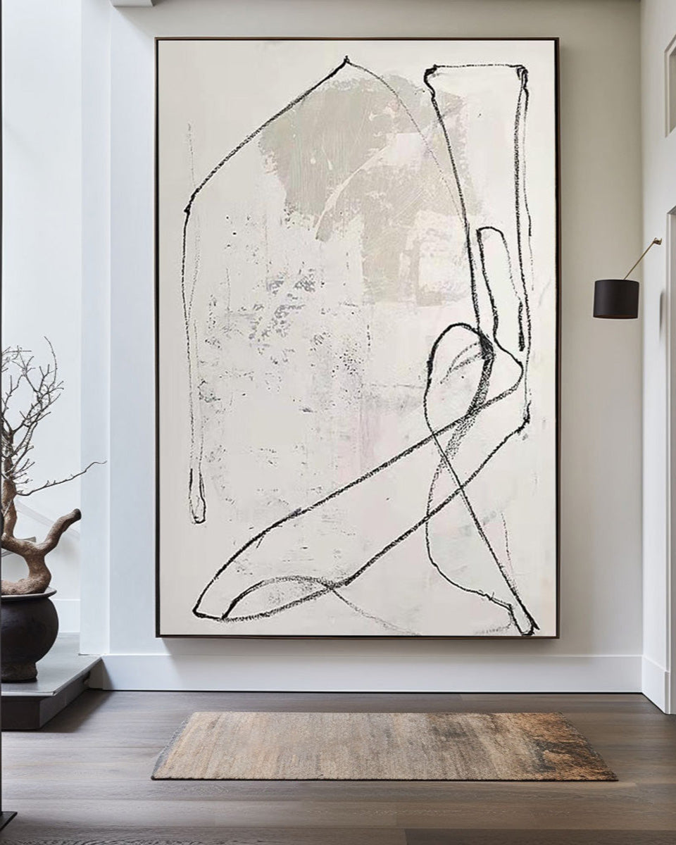 White Minimalist Painting ABAV182 - Neutralighting