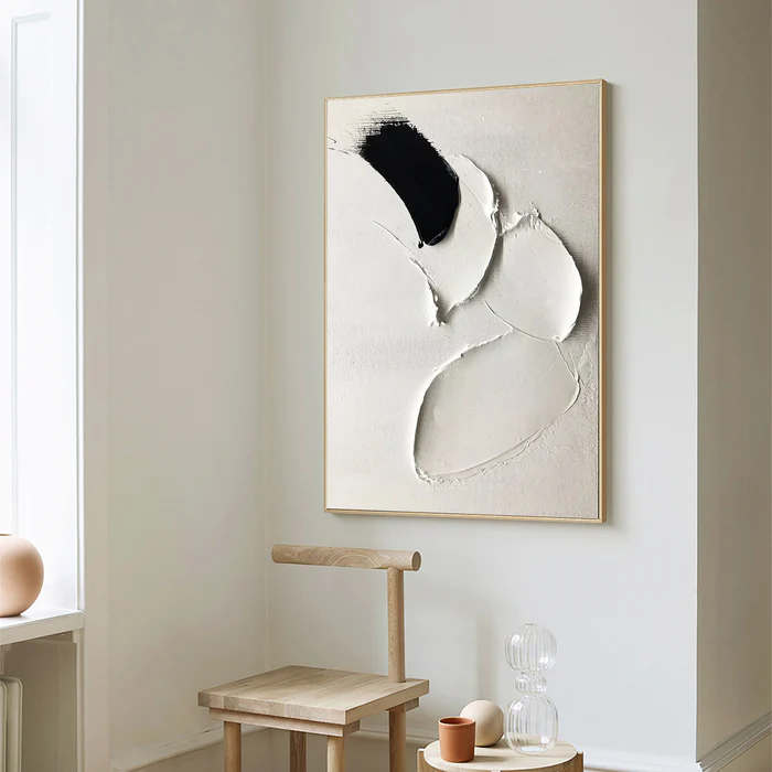 Black White Minimalist Painting