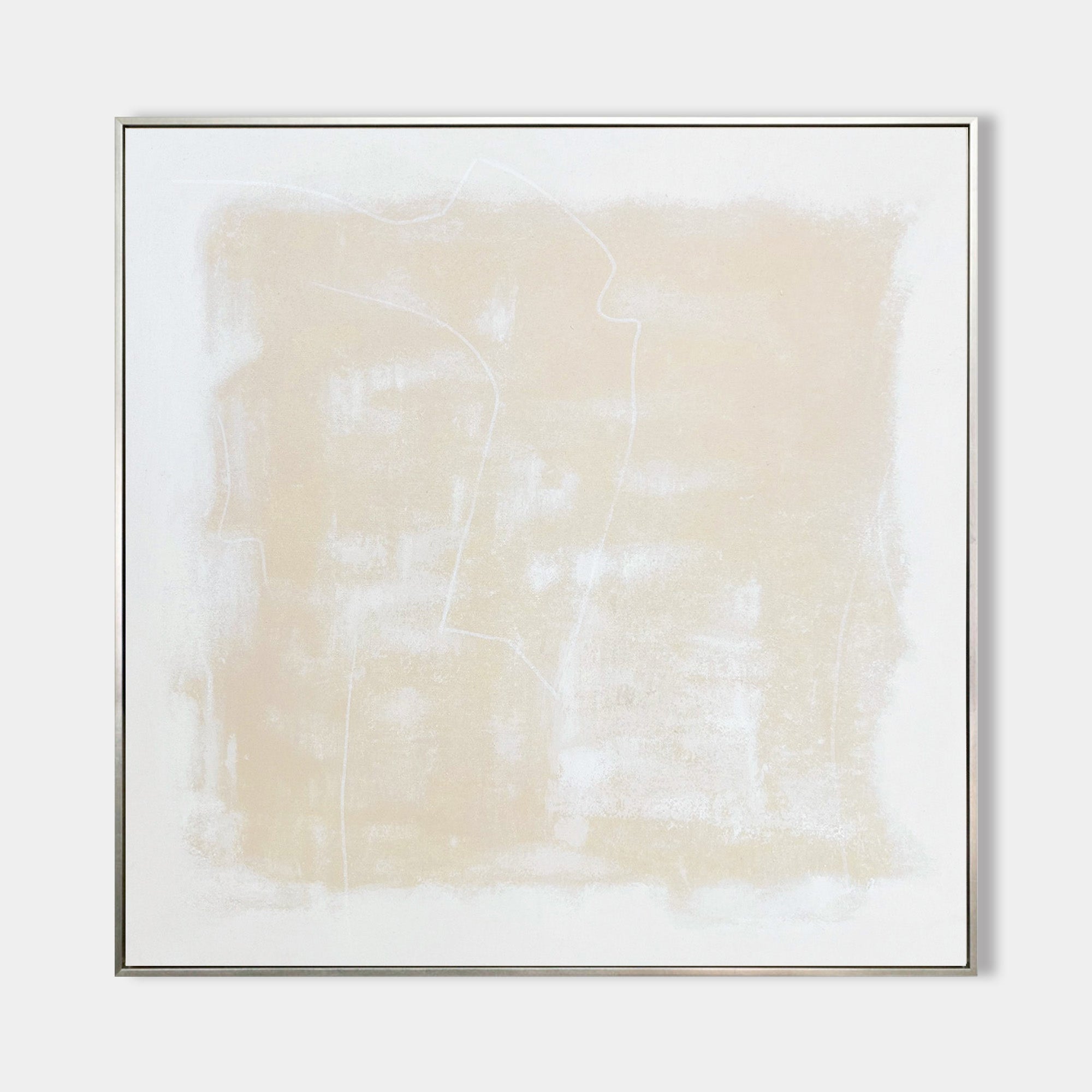 Soft Beige Minimalist Textured Abstract Wall Art