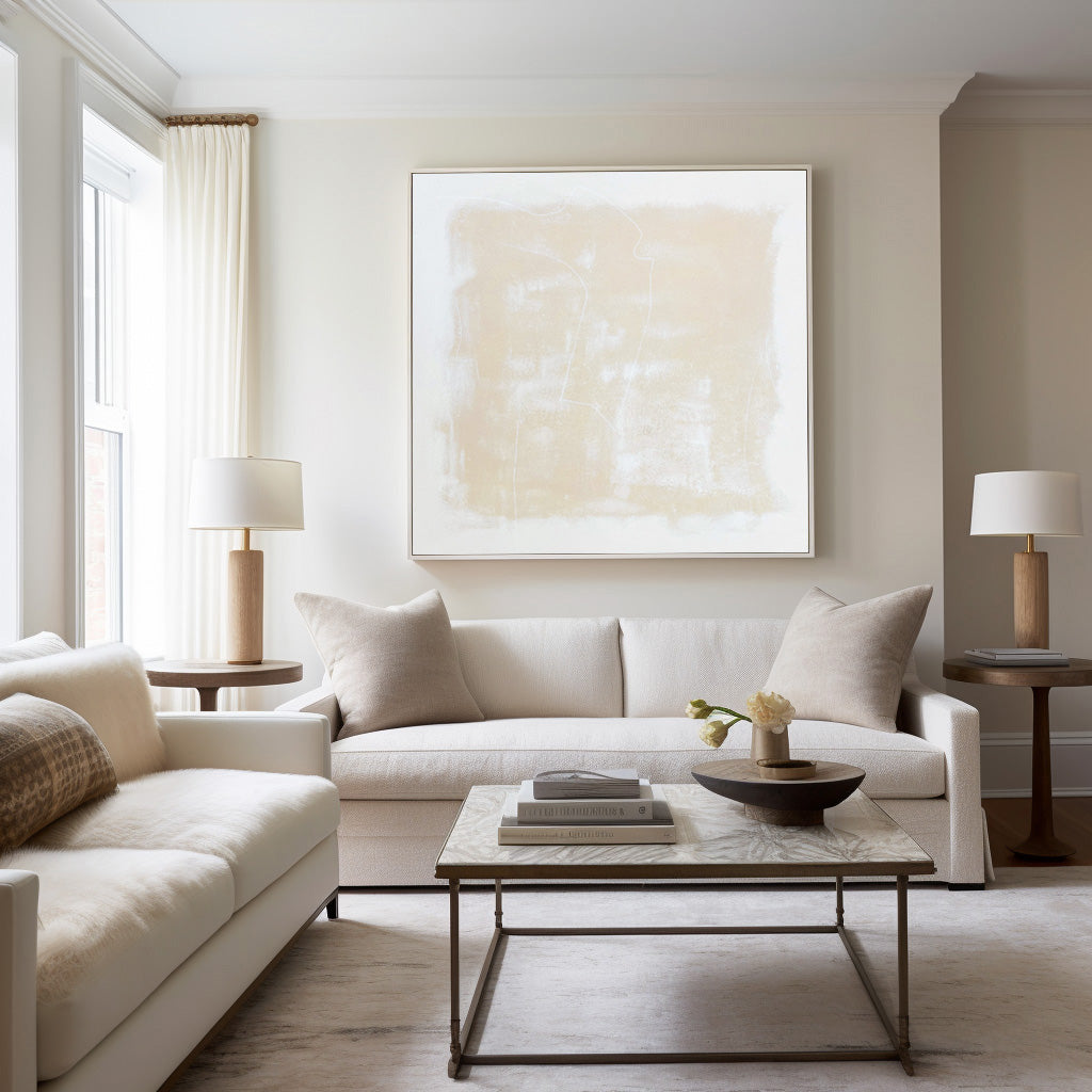 Soft Beige Minimalist Textured Abstract Wall Art