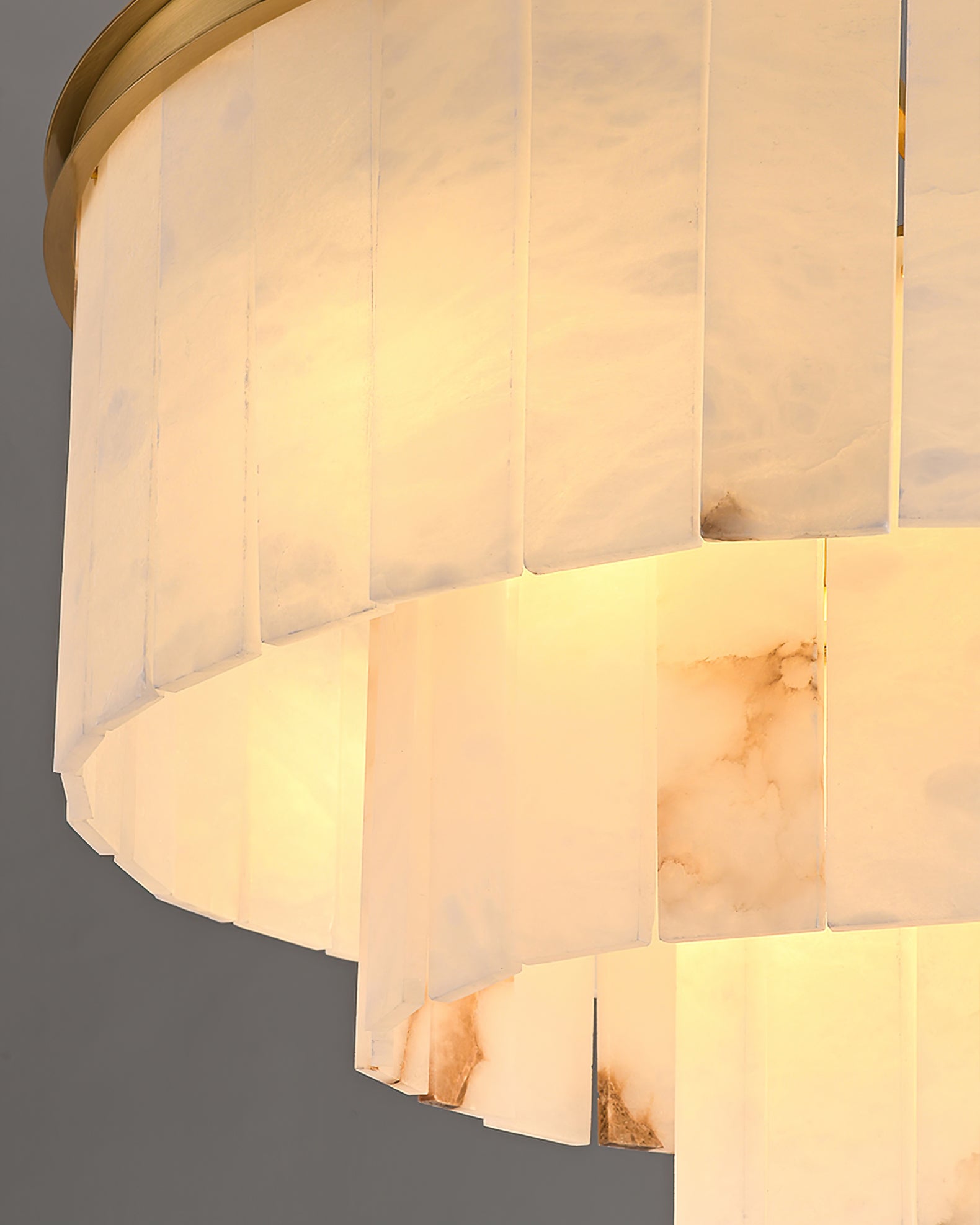 Windham Alabaster Chandelier Layered Halo - Neutralighting