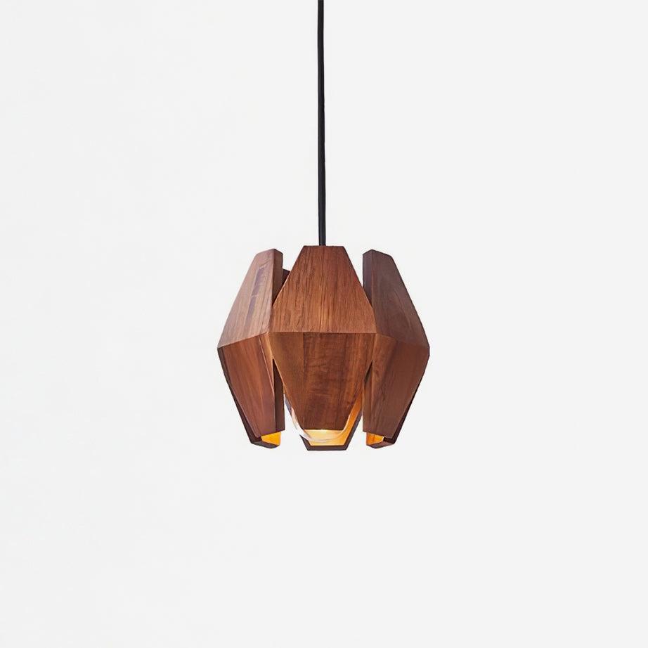 Pendant Lamp Geometric Wood Shade Warm Glow Nordic Minimalist Accent - Neutralighting