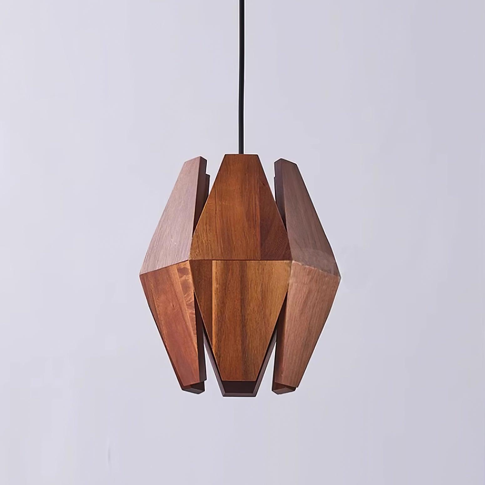 Pendant Lamp Geometric Wood Shade Warm Glow Nordic Minimalist Accent - Neutralighting