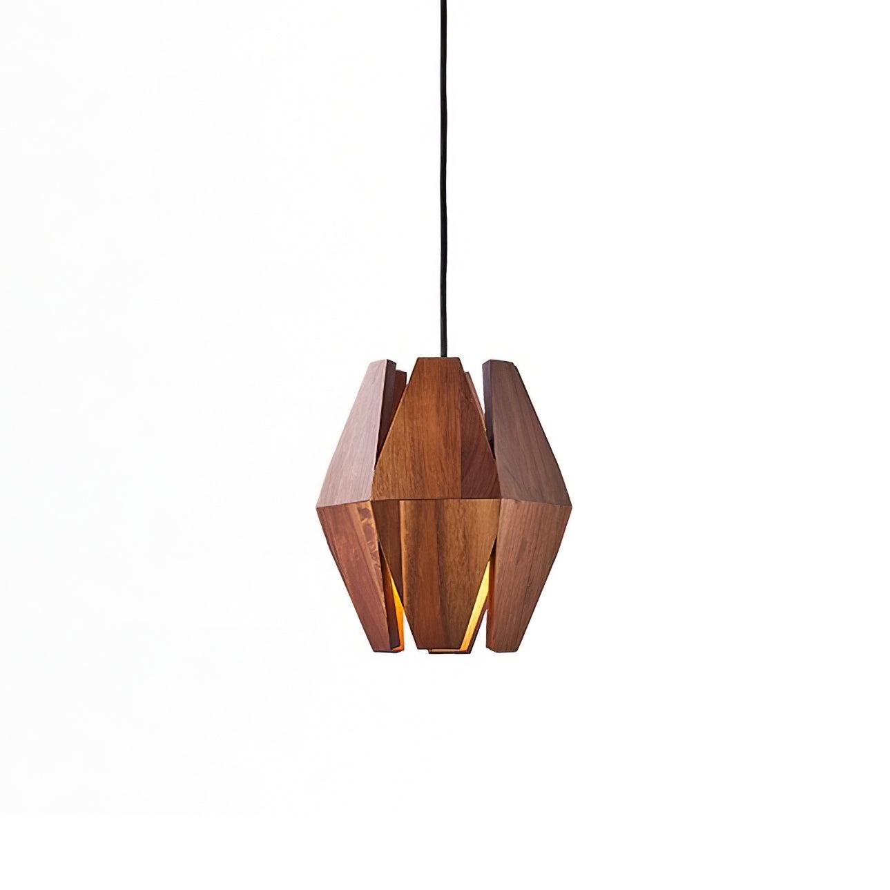 Pendant Lamp Geometric Wood Shade Warm Glow Nordic Minimalist Accent - Neutralighting