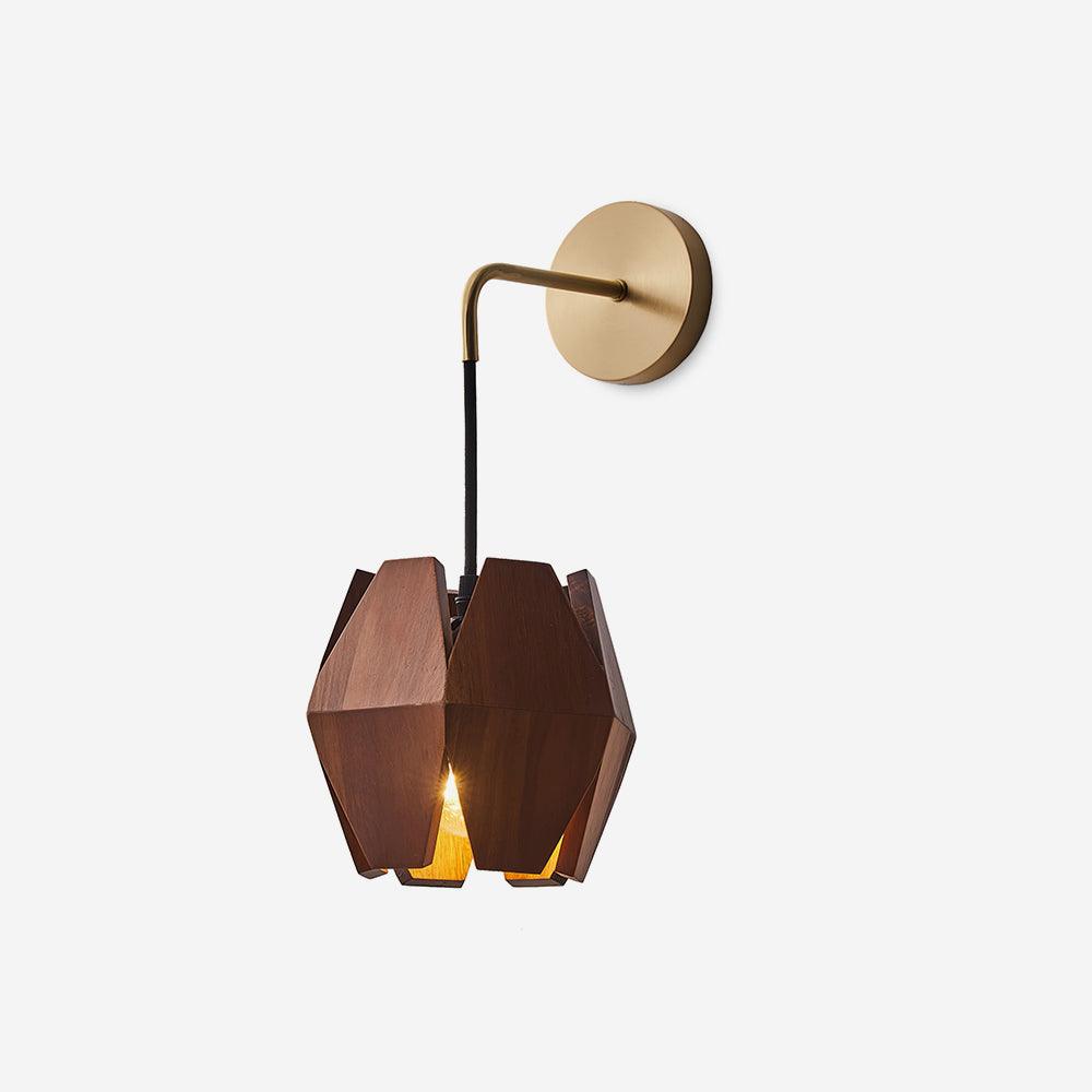 Wall Lamp Geometric Wood Shade Warm Glow Nordic Minimalist Accent - Neutralighting