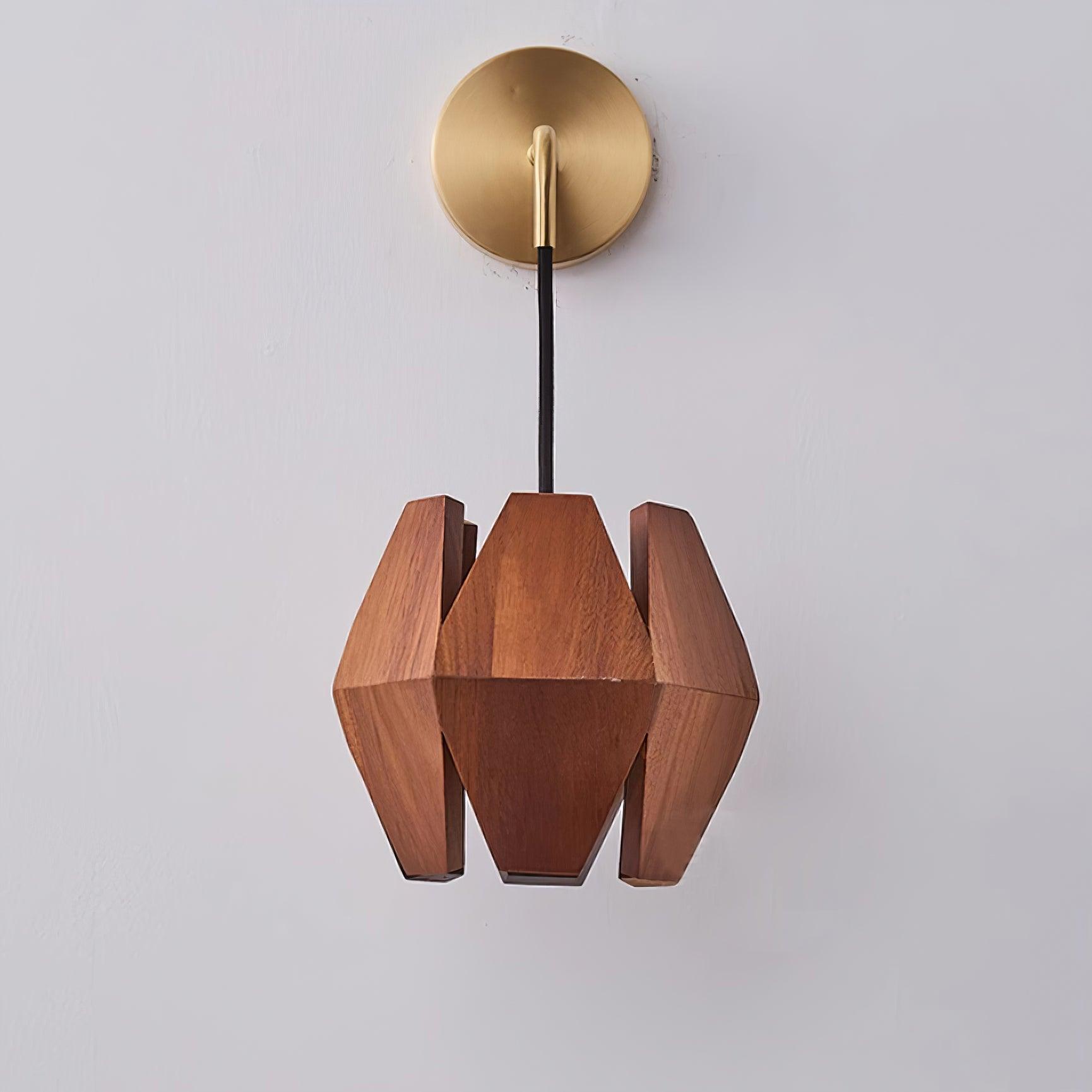 Wall Lamp Geometric Wood Shade Warm Glow Nordic Minimalist Accent - Neutralighting