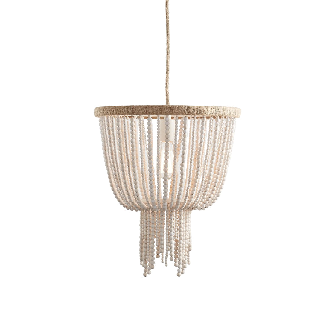 Himinuvyi Modern Beaded Wooden Rope Metal Chandelier - Neutralighting